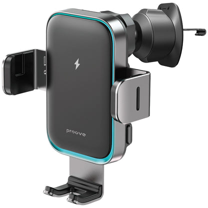 Chargeur Auto Sans Fil Proove Triple Clamp Pro, 15W, 1.67A, Gris WHTP15010004