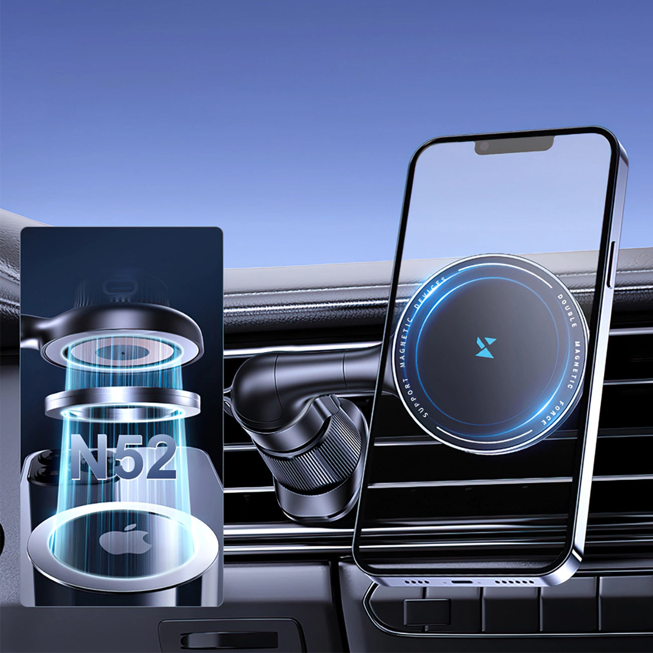 Chargeur Auto Sans Fil WZK WCT5-6S4Y, 15W, 1.67A, Noir