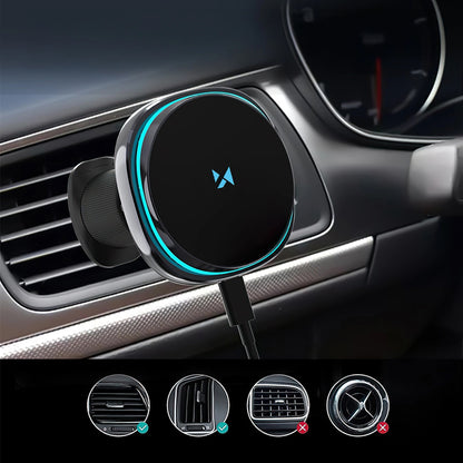 Chargeur Auto Sans Fil WZK WCT5-Q6S2Y, 15W, 1.67A, Noir
