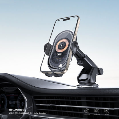 Chargeur Auto Sans Fil XO Design WX038, 15W, 1.67A, Noir