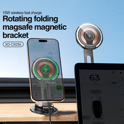 Chargeur Auto Sans Fil XO Design CX036, 15W, 1.67A, Noir