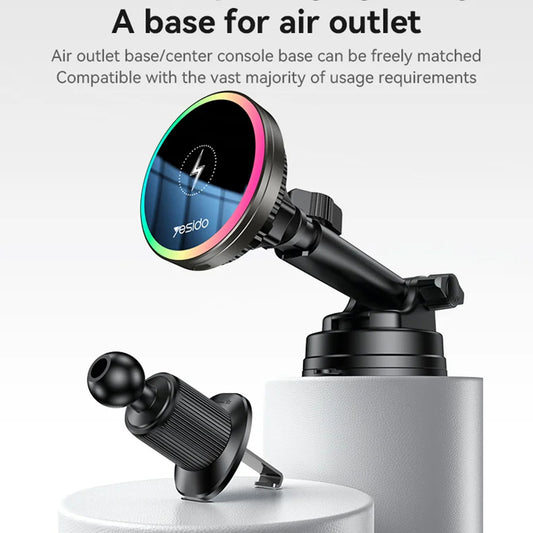 Chargeur Auto Sans Fil Yesido C315, 15W, 1.67A, Noir