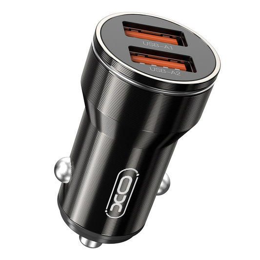 Chargeur de voiture XO Design CC48, 12W, 2.4A, Noir 