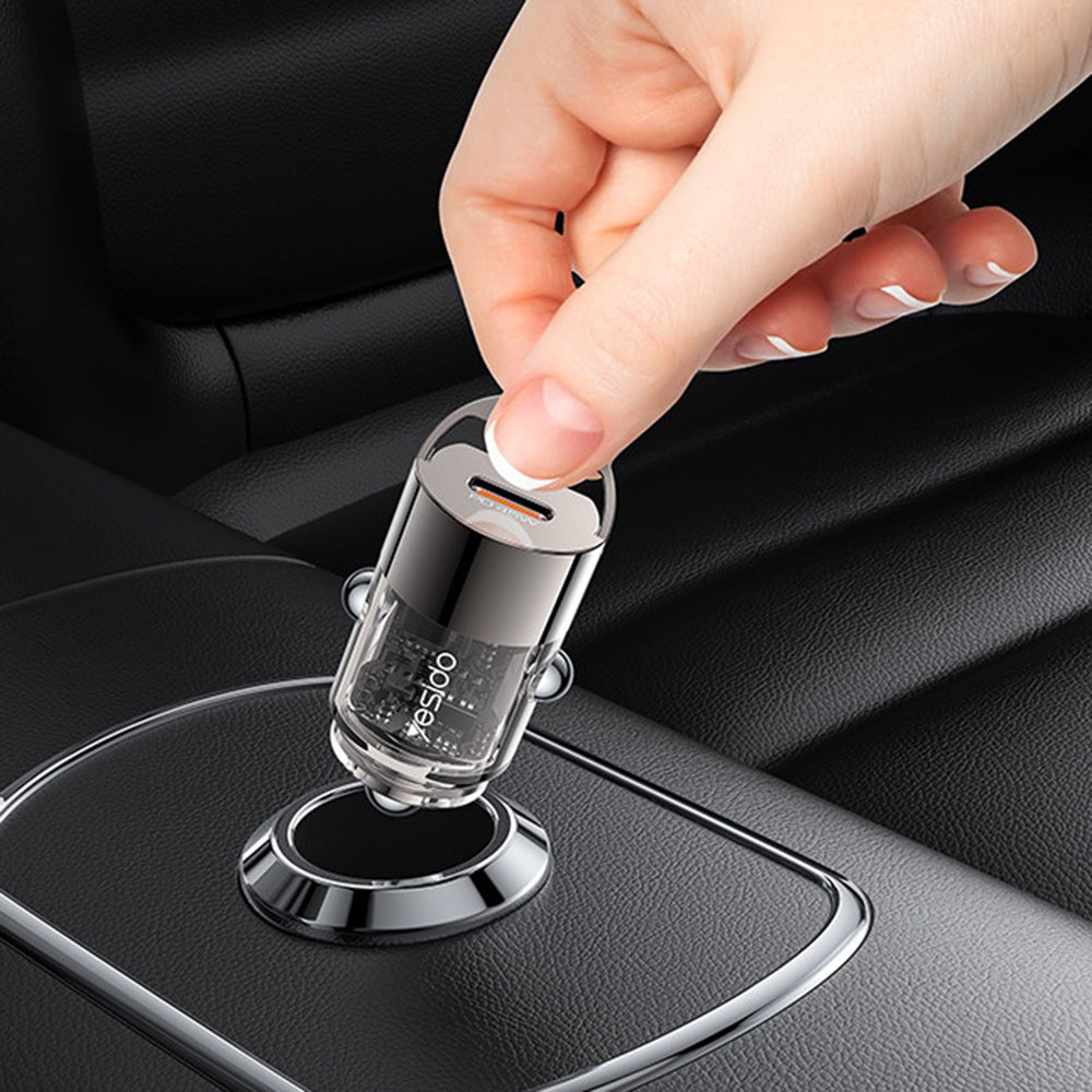 Chargeur de voiture Yesido Y67, 45W, 3A, 1 x USB-C, Noir