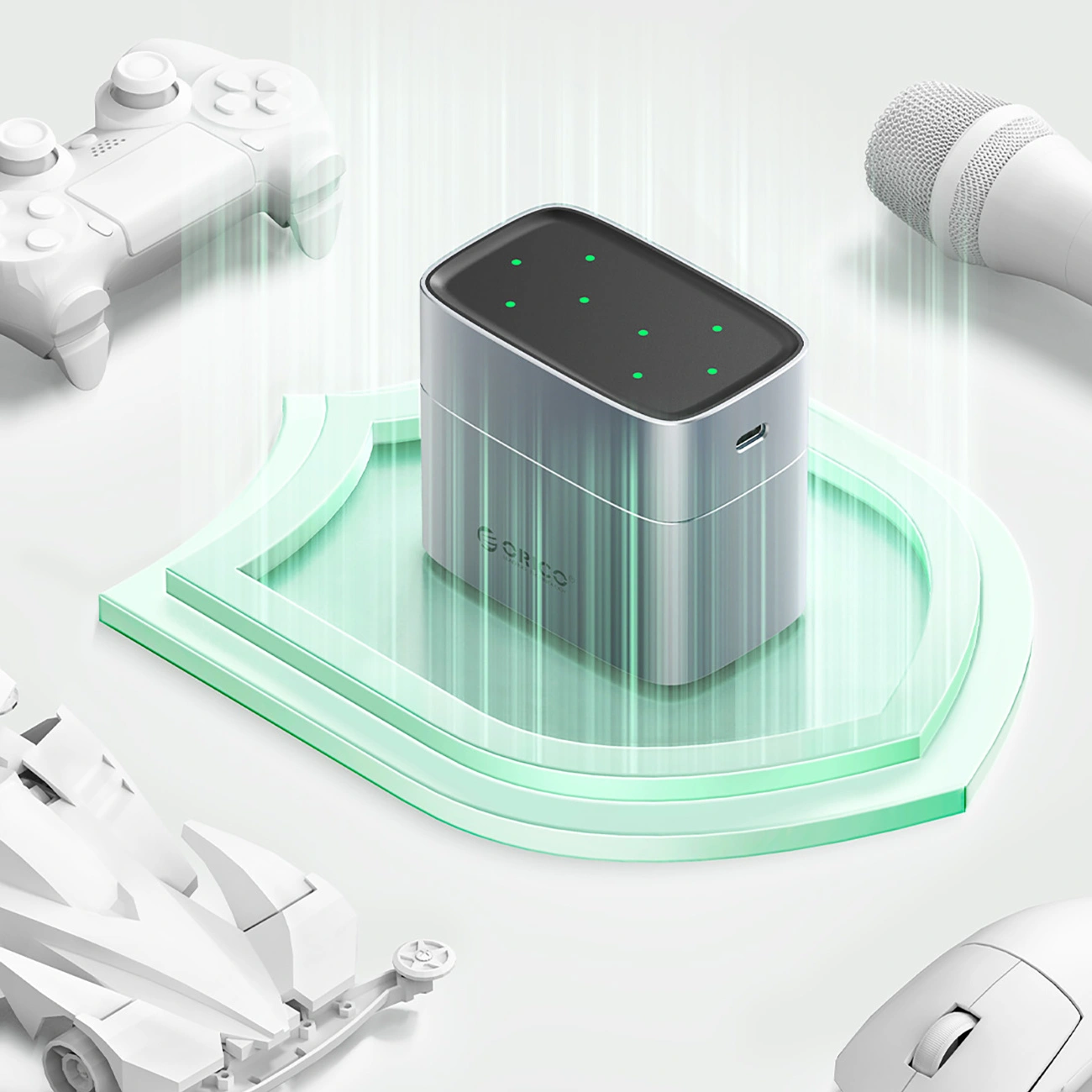 Chargeur de Batteries Orico EV8, AA, Gris