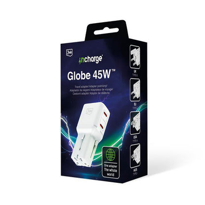 Chargeur secteur 3MK Globe Travel, 45W, 3A, 2 x USB-C, Blanc