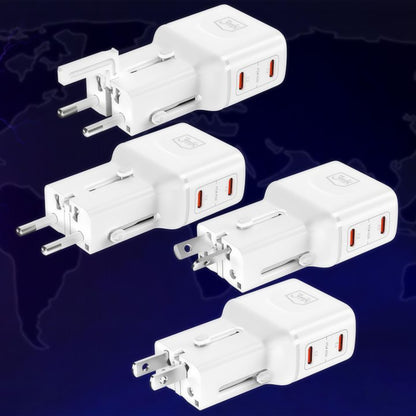 Chargeur secteur 3MK Globe Travel, 45W, 3A, 2 x USB-C, Blanc