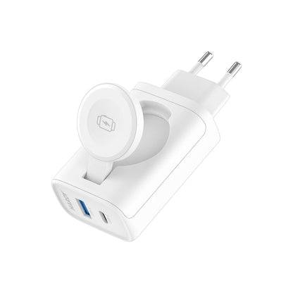 Chargeur Réseau 3MK Hardy 2en1, 33W, 3A, 1 x USB-A - 1 x USB-C, Blanc