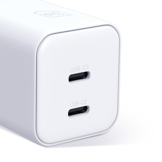 Chargeur secteur 3MK Hyper, 45W, 2 x USB-C, Blanc