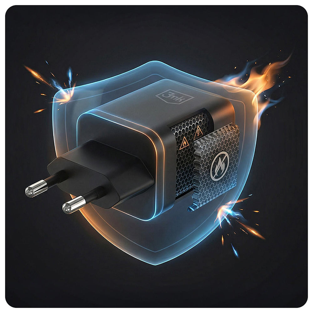 Chargeur secteur 3MK Hyper, 45W, 2 x USB-C, Noir