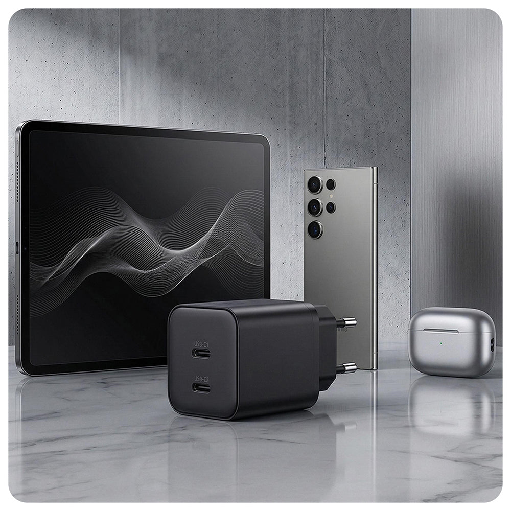 Chargeur secteur 3MK Hyper, 45W, 2 x USB-C, Noir
