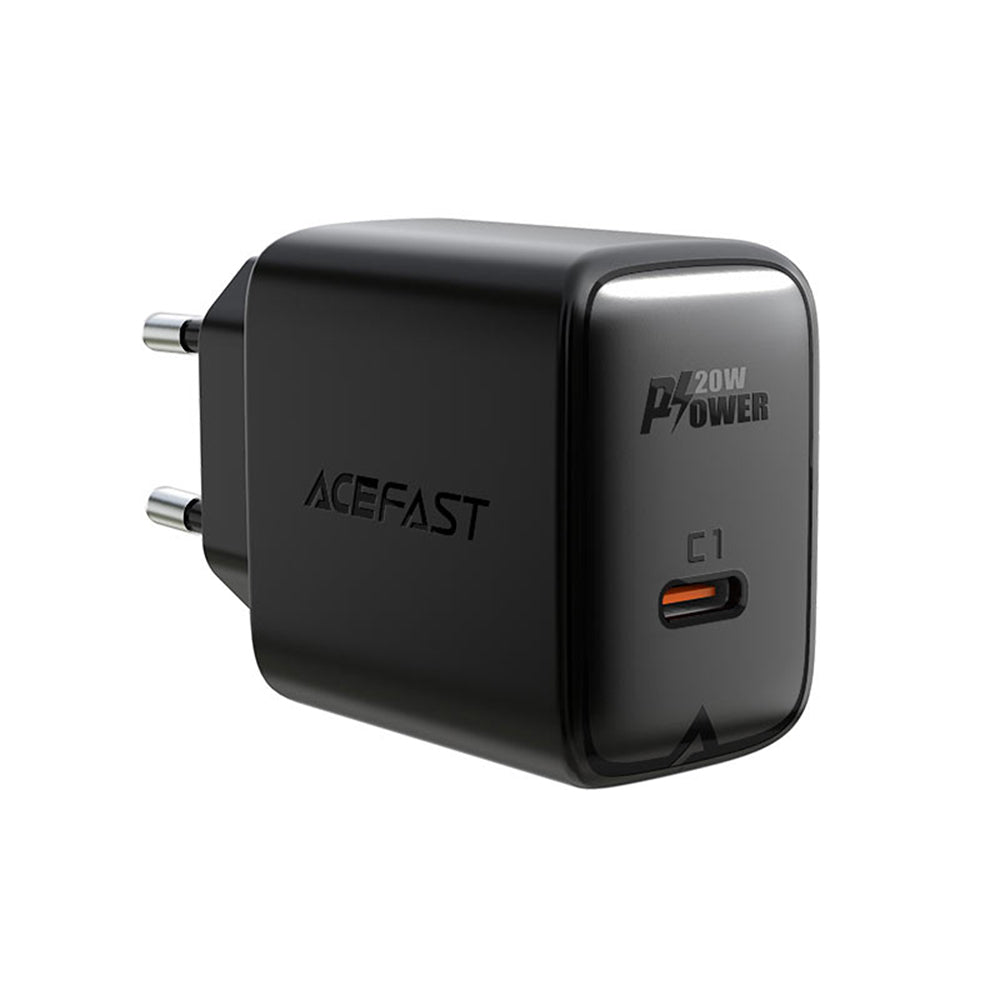 Chargeur réseau Acefast A1, 20W, 3A, 1 x USB-C, Noir