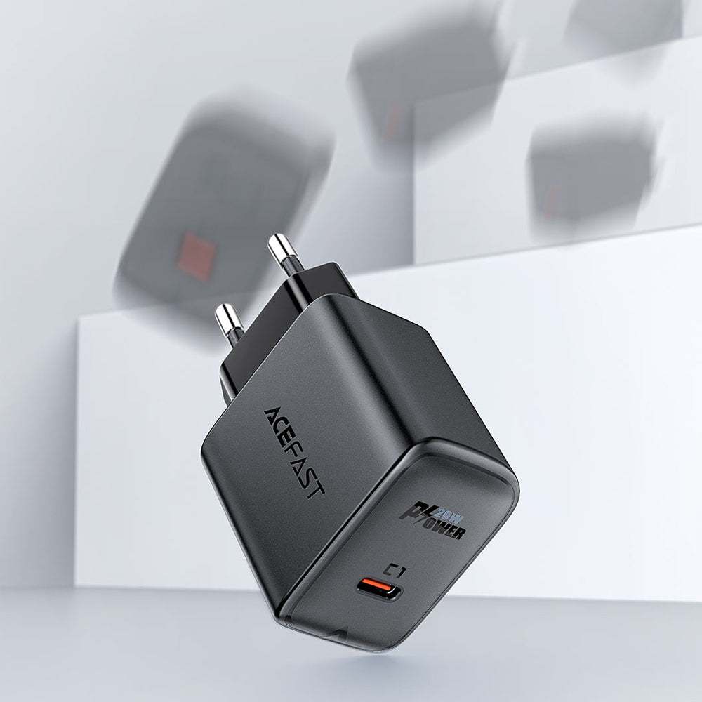 Chargeur réseau Acefast A1, 20W, 3A, 1 x USB-C, Noir