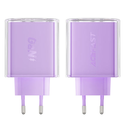 Acefast A45 Exploration Network Charger, 65W, 3.25A, 1 x USB-A - 2 x USB-C, Purple