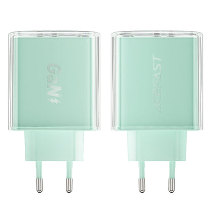 Acefast A45 Exploration Network Charger, 65W, 3.25A, 1 x USB-A - 2 x USB-C, Green