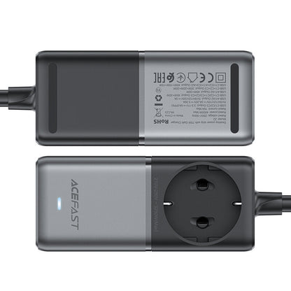 Chargeur réseau Acefast Z2 GaN, 75W, 5A, 2 x USB-A - 3 x USB-C - 1 x Schuko, Gris