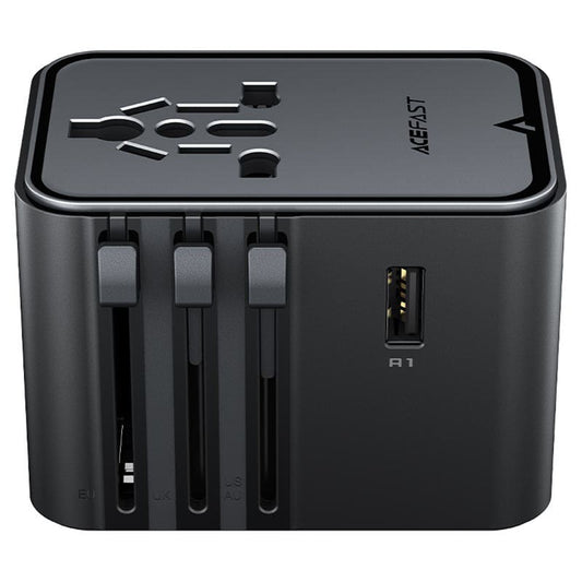 Chargeur réseau Acefast Z8 Travel, 45W, 3A, 2 x USB-A - 3 x USB-C, Noir