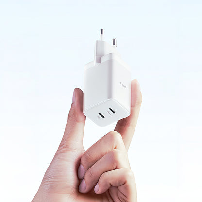 Allity Network Charger. ATC-01-45WCC Fast, 45W, 3A, 2 x USB-C, White