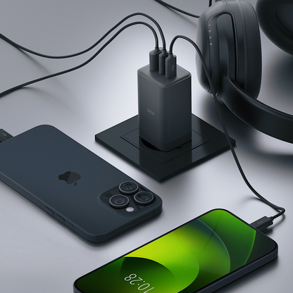 Allity Network Charger. ATC-01-65WACC Fast, 65W, 3.25A, 1 x USB-A - 2 x USB-C, Black