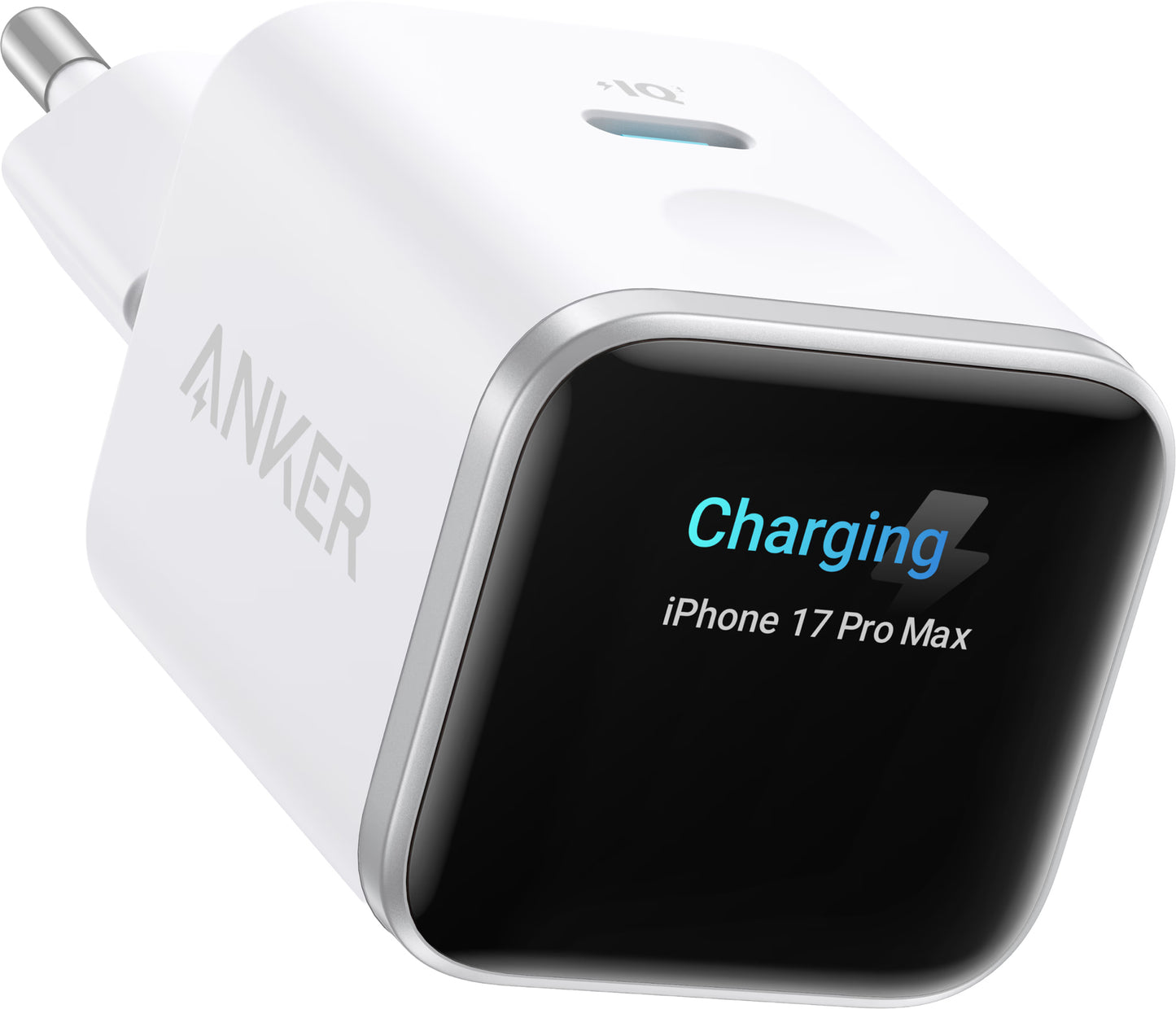 Chargeur Secteur Anker Nano Display, 45W, 3A, 1 x USB-C, Blanc A121DG21
