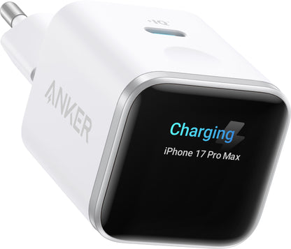 Chargeur Secteur Anker Nano Display, 45W, 3A, 1 x USB-C, Blanc A121DG21
