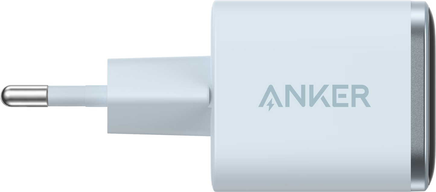 Chargeur secteur Anker Nano Display, 45W, 3A, 1 x USB-C, Bleu A121DG31