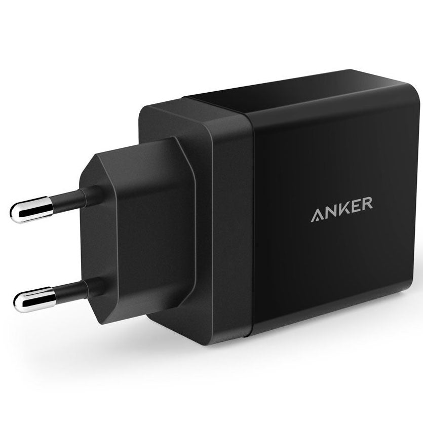 Chargeur réseau PowerPort d'Anker, 24W, 2,4A, 2 x USB-A, noir A2021L11 