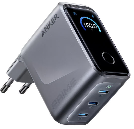 Chargeur Réseau Anker Prime, 160W, 5.36A, 3 x USB-C, Gris A2687341