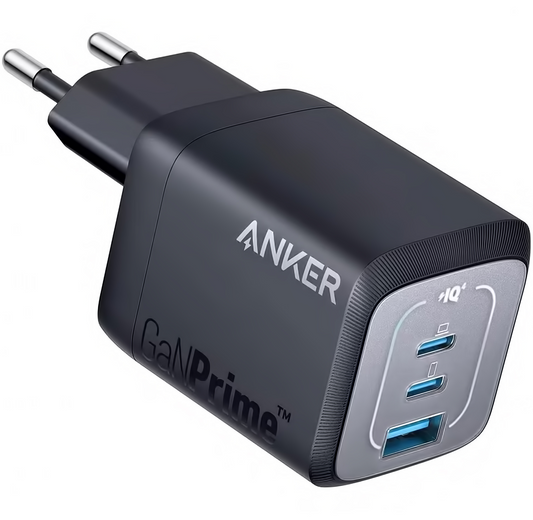 Chargeur Secteur Anker Prime, 67W, 5A, 1 x USB-A - 2 x USB-C, Noir, Reconditionné A2669313