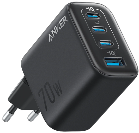 Chargeur Réseau Anker Zolo, 70W, 3.5A, 1 x USB-A - 3 x USB-C, Noir A121CG11