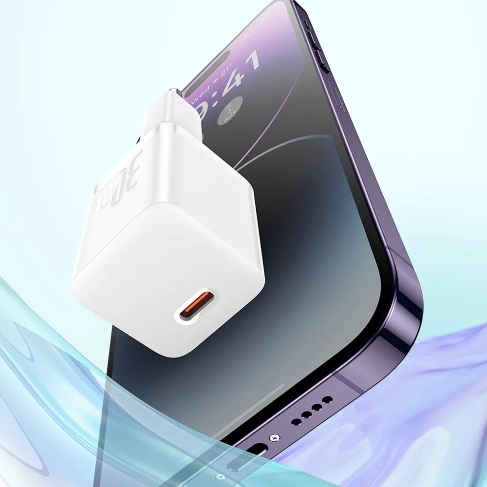 Chargeur Réseau Baseus GaN Mini 1C, 30W, 3A, 1 x USB-C, Bleu CCGN070603