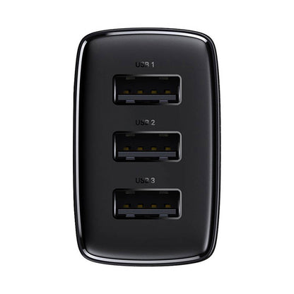 Chargeur réseau Baseus Compact 3U, 17W, 2.1A, 3 x USB-A, Noir CCXJ020101 