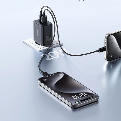 Chargeur réseau Baseus Cube, 20W, 3A, 1 x USB-A - 1 x USB-C, Noir P10111403113113-00 