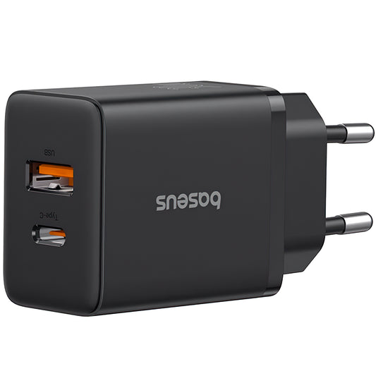 Chargeur réseau Baseus Cube, 30W, 2,4A, 1 x USB-A - 1 x USB-C, Noir P10111404113113-00 