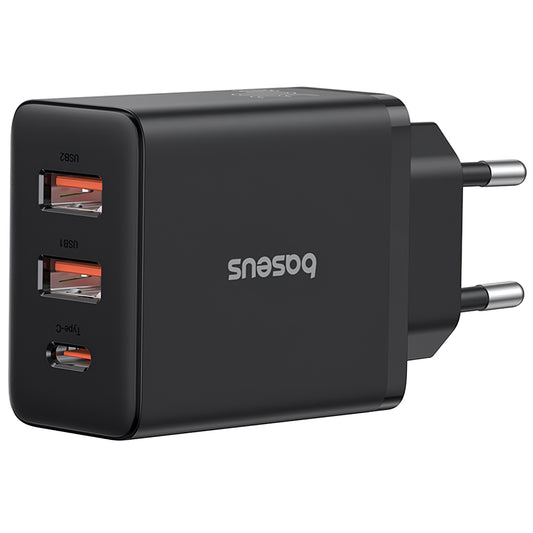 Chargeur réseau Baseus Cube, 30W, 3A, 1 x USB-C - 2 x USB-A, Noir P10111402113113-00 