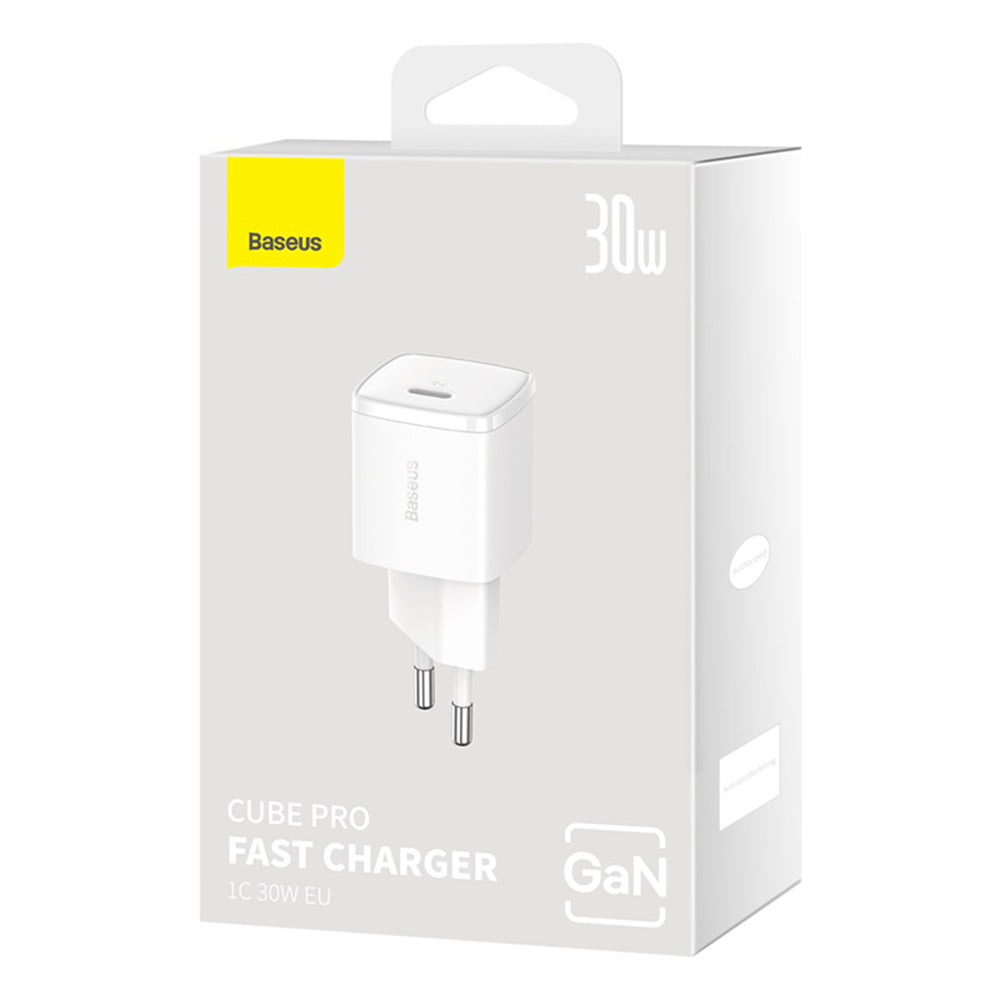 Chargeur Réseau Baseus Cube Pro, 30W, 3A, 1 x USB-C, Blanc CCXF000302