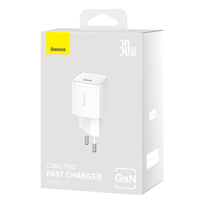 Chargeur Réseau Baseus Cube Pro, 30W, 3A, 1 x USB-C, Blanc CCXF000302