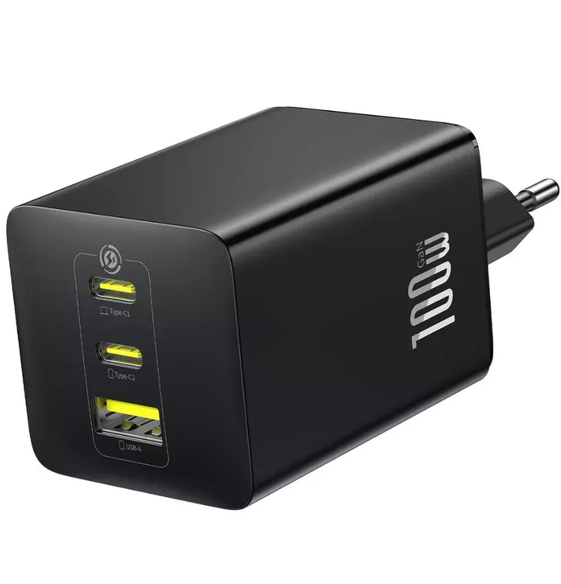 Chargeur Réseau Baseus EnerFill FE11, 100W, 5A, 1 x USB-A - 2 x USB-C, Gris P10182102123