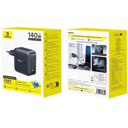 Chargeur Réseau Baseus EnerFill FH11, 140W, 5A, 1 x USB-A - 3 x USB-C, Noir E0121J00