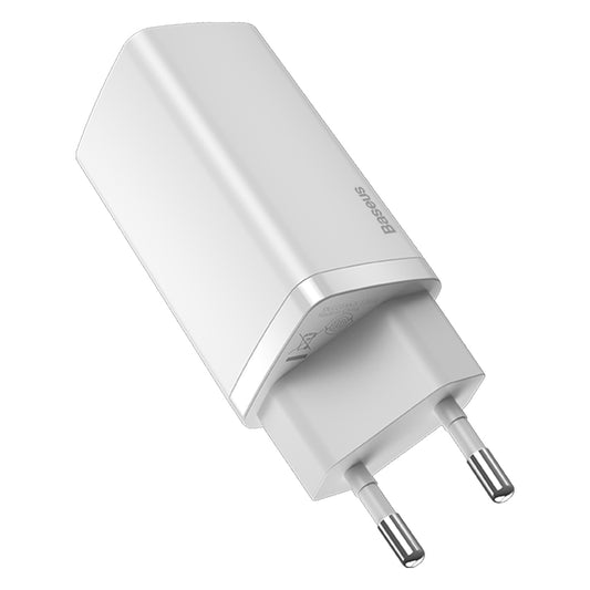 Chargeur réseau Baseus GaN2 Lite, 65W, 3A, 1 x USB-A - 1 x USB-C, blanc CCGAN2L-B02 