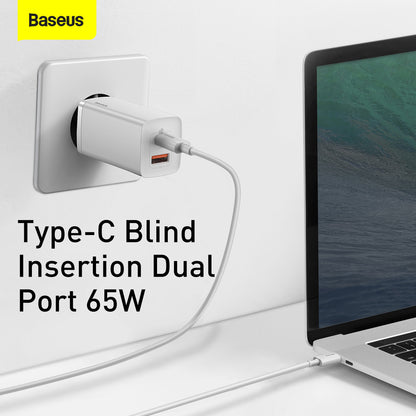 Chargeur réseau Baseus GaN2 Lite, 65W, 3A, 1 x USB-A - 1 x USB-C, blanc CCGAN2L-B02 