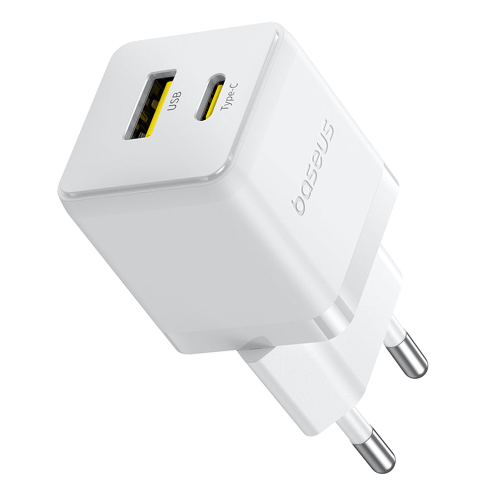 Chargeur Réseau Baseus Palm, 30W, 3A, 1 x USB-A - 1 x USB-C, Blanc P1011160A213-00