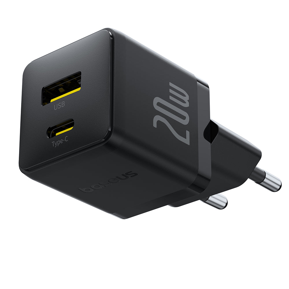 Chargeur Réseau Baseus Palm, 20W, 3A, 1 x USB-A - 1 x USB-C, Noir P10111608113-00