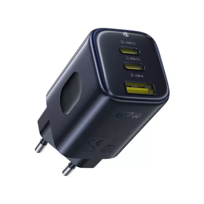 Chargeur Réseau Baseus PicoGo AE11, 67W, 1 x USB-A - 2 x USB-C, Noir E0121200