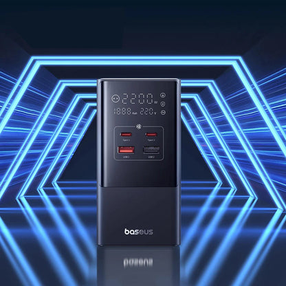 Baseus PowerCombo Network Charger, 35W, 5A, 2 x USB-A - 2 x USB-C - 3 x Schuko, Noir E00023606113-00 