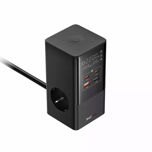 Chargeur Réseau Baseus PowerCombo, 35W, 5A, 2 x USB-A - 2 x USB-C - 3 x Schuko, Noir, Reconditionné E00023606113-00