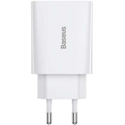 Chargeur réseau Baseus Speed Mini, 20W, 3A, 1 x USB-C, Blanc CCFS-SN02