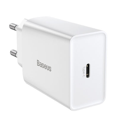 Chargeur réseau Baseus Speed Mini, 20W, 3A, 1 x USB-C, Blanc CCFS-SN02