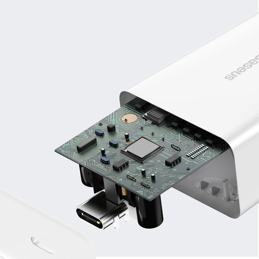 Chargeur réseau Baseus Speed Mini, 20W, 3A, 1 x USB-C, Blanc CCFS-SN02