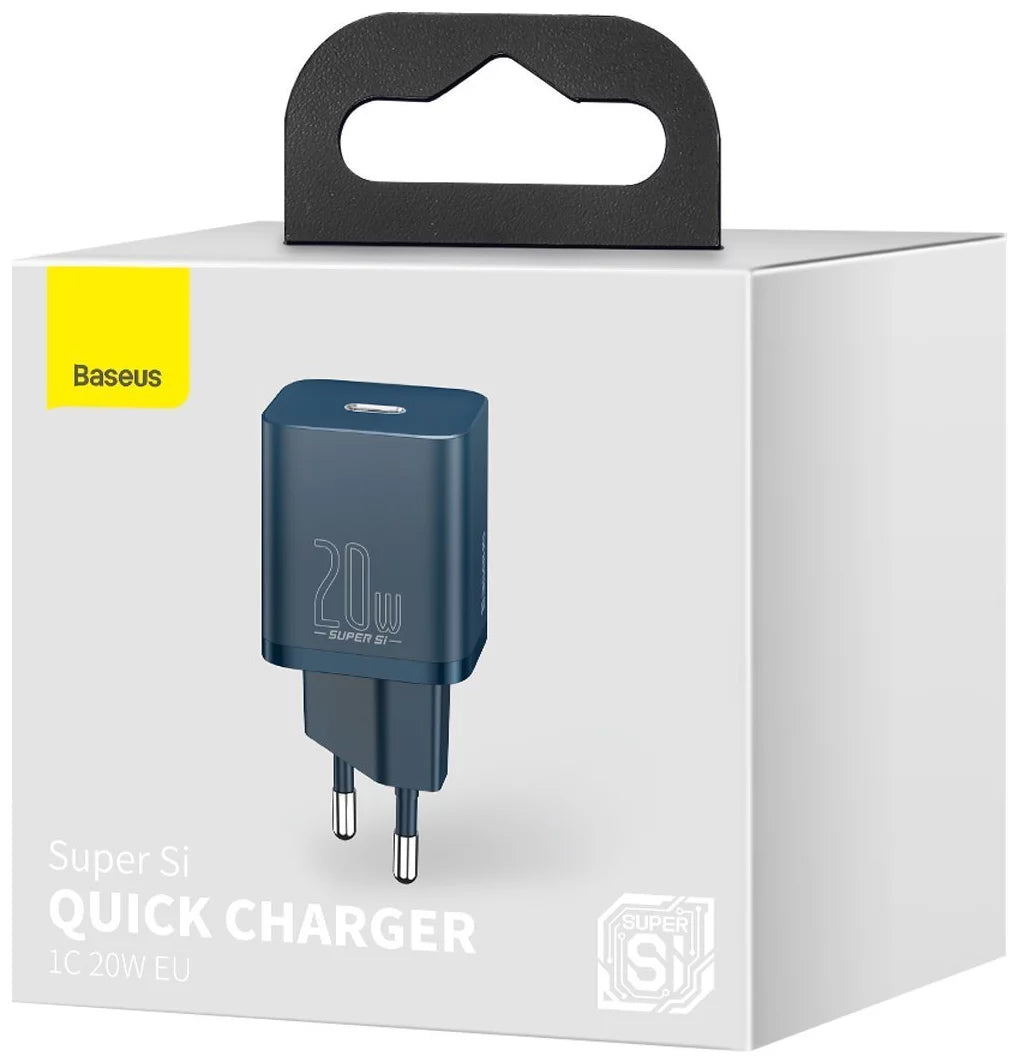 Baseus Super Si Network Charger, 20W, 3A, 1 x USB-C, bleu CCSUP-B03 